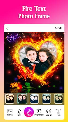 Fire Text Photo Frame screenshot 3