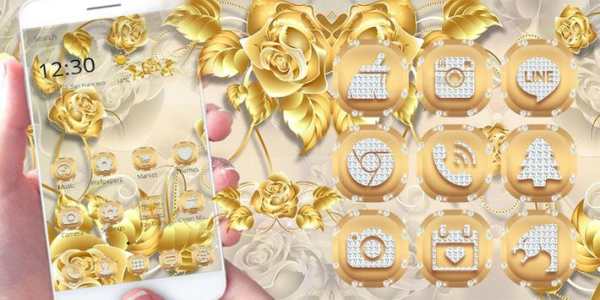 Golden Rose Theme Gold Roses screenshot 3