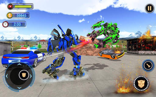 US Robot Car Transform - Police Robot Fighting screenshot 16