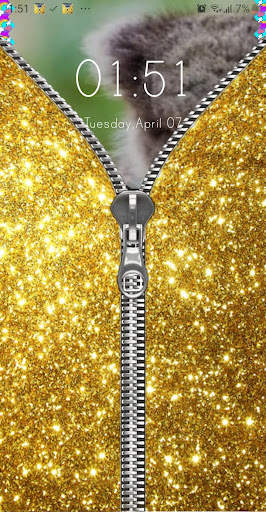 Glitter Zipper Lock Screen screenshot 2