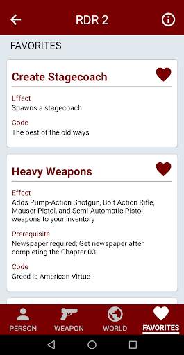 Unofficial Red Dead QuickCodes screenshot 3