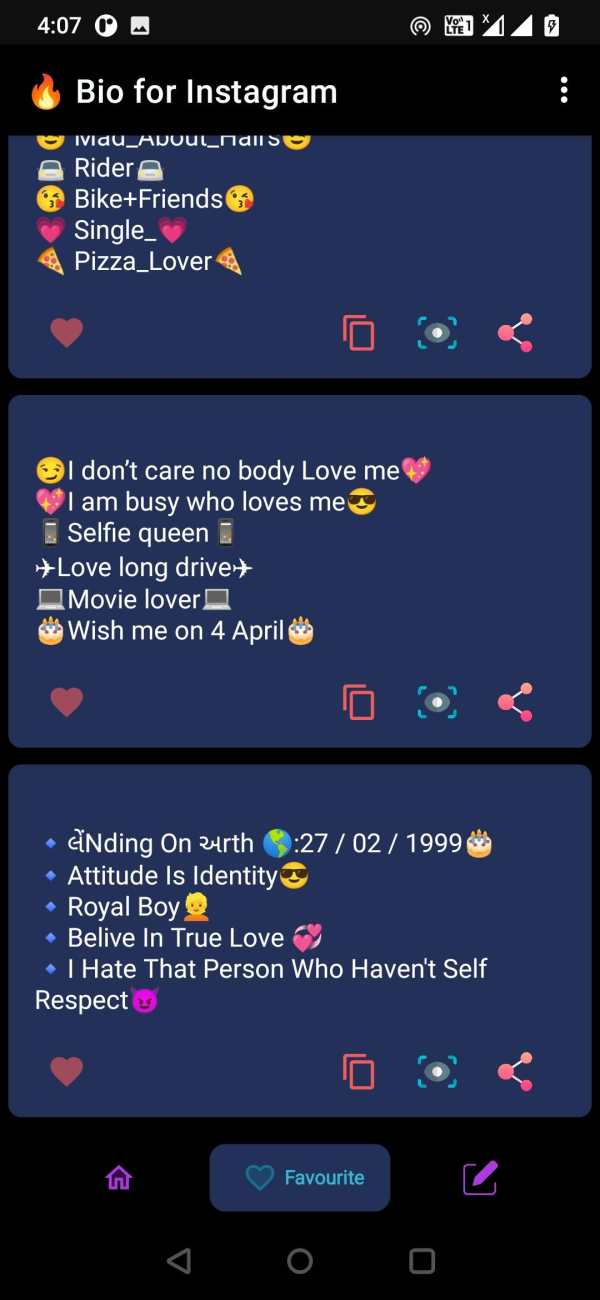 Bio for Instagram -Profile Bio screenshot 3