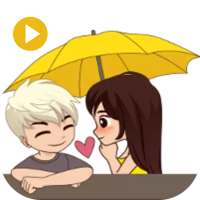 Animated stickers GIF love logo