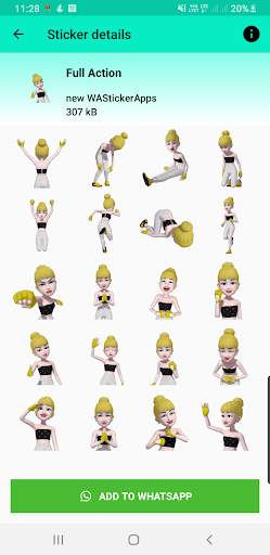 animated stickers for whatsapp - yellow cute girl screenshot 5