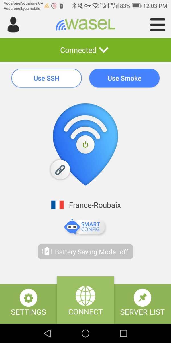 VPN/Proxy iWASEL for Android screenshot 1