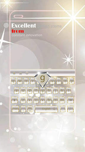 Gemstone Diamond White Transparent Keyboard Theme screenshot 2