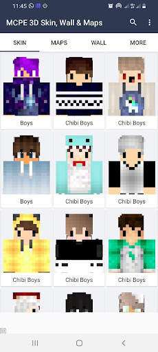 Minecraft MCPE 3D Skins, Wall & Maps screenshot 1