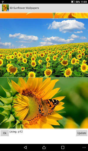 3D Sunflower Wallpaper - Screen Lock, Sensor, Auto screenshot 4