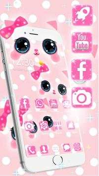 Cute Kawaii Pink Bow Cat Theme screenshot 2