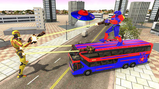 Bus Robot Transform Wars-UFO Spaceship Robot Games screenshot 4