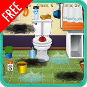 Game cleaning toilets icon