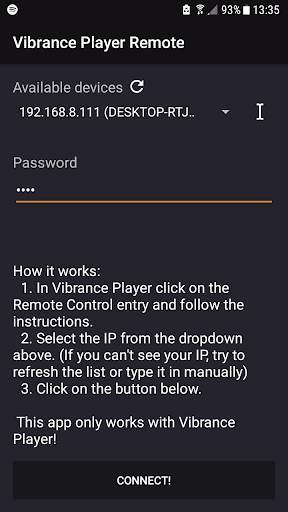 Vibrance Player Remote 1 تصوير الشاشة