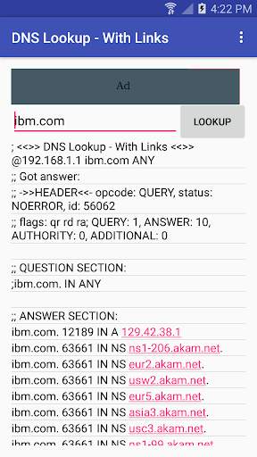DNS Lookup - With Links screenshot 1