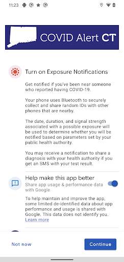 COVID Alert CT screenshot 1