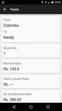 Sri Lankan Bus Fares screenshot 3