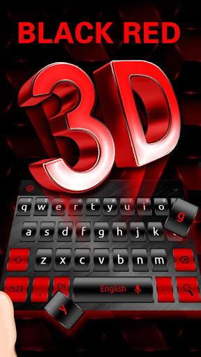 3D Black Red Keyboard Theme screenshot 2