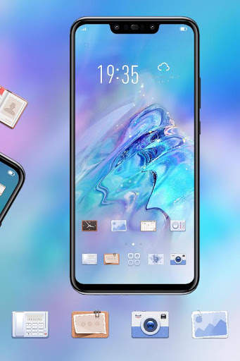 Blue Crystal Theme Infinix Hot S4 Launcher screenshot 2