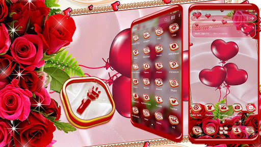 Red Rose Love Launcher Theme screenshot 4