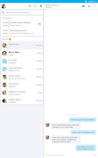 Skype for Business for Android स्क्रीनशॉट 4