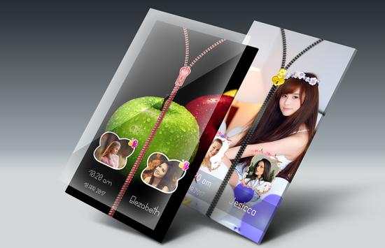 Green apple Zipper Lock Screen screenshot 2