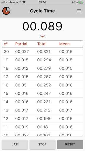 Cycle Time - industrial stopwatch screenshot 2