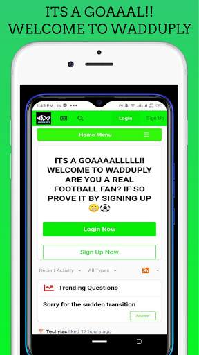WADDUPLY: SOCIAL MEDIA FOR  FOOTBALL FANS screenshot 2