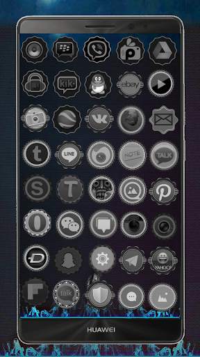 Black go launcher theme screenshot 3