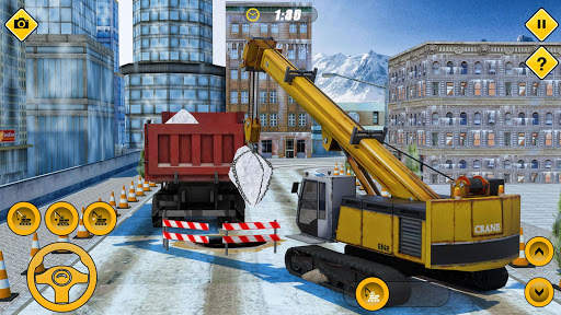 Snow excavator & road construction games 2020 screenshot 4