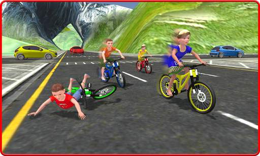 Kids Bicycle Rider Street Race скриншот 4