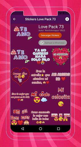 💝 Romantic stickers and love phrases for WhatsApp screenshot 8