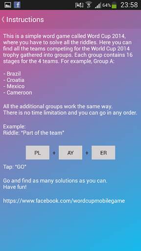 Word Cup 2014 Lite screenshot 2