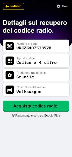 Generatore codice autoradio screenshot 4