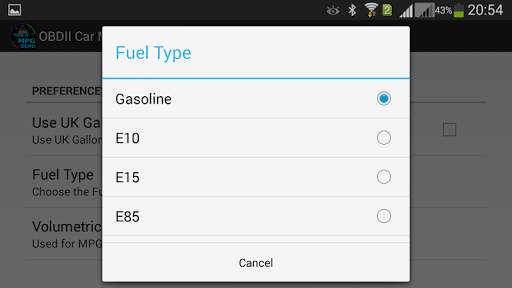 OBDII Car MPG Demo (Gasoline) स्क्रीनशॉट 4