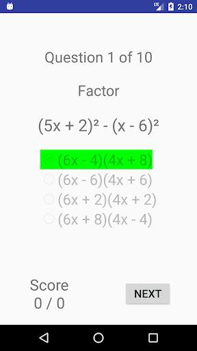 Algebra Quiz скриншот 4