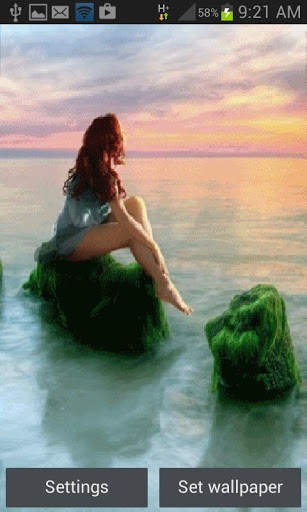Lonely Ocean Girl LWP screenshot 1