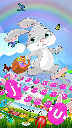 Easter Bunny Eggs Keyboard Theme screenshot 2