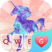 Rose Gold Unicorn Keyboard Theme for Girls 1.0
