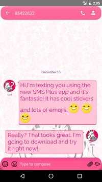 Cute Pink SMS Theme screenshot 8