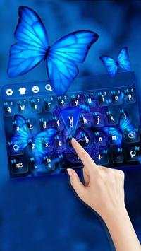 Blue Rose Butterfly Keyboard Theme screenshot 1