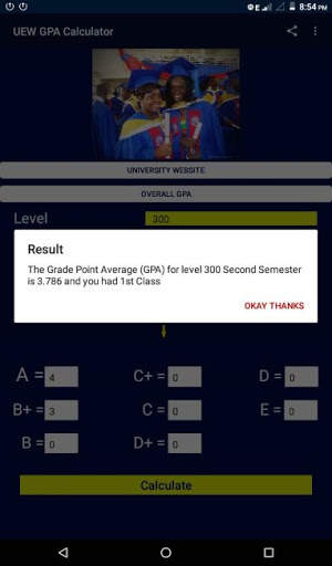 UEW GPA Calculator screenshot 2