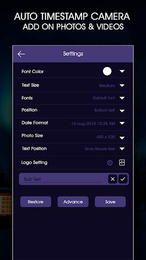 Auto Timestamp Camera - Add on Photos & Videos screenshot 3