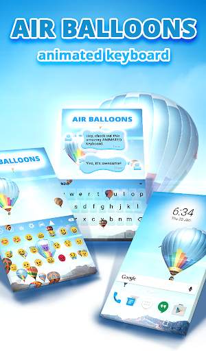 Air Balloons Animated Keyboard   Live Wallpaper स्क्रीनशॉट 1