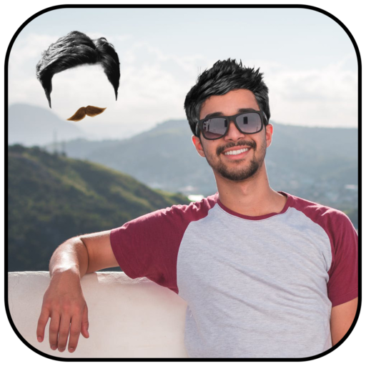 Man Mustache and Hair Styles Photo Editor आइकन