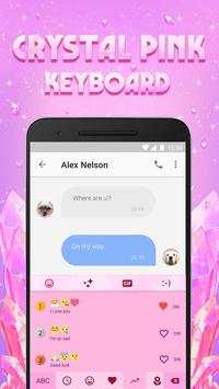 Crystal Pink Emoji Keyboard Theme for Hangouts screenshot 3