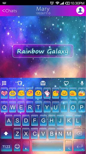 Rainbow Galaxy Emoji Keyboard स्क्रीनशॉट 1
