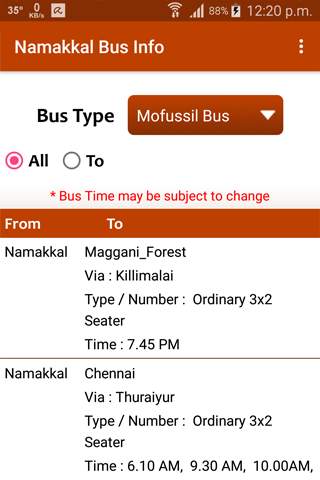 Namakkal Bus Info screenshot 5