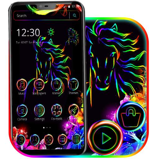 Neon line unicorn theme 1.1.3