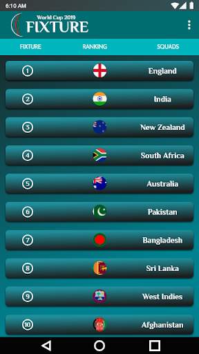 Fixture 2019 World Cup Cricket screenshot 4