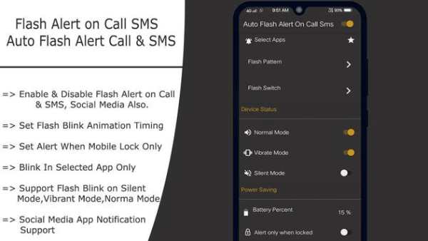 Flash on Call and SMS : Automatic flashlight 2019 screenshot 7