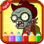 coloring game of plant with zombie logo